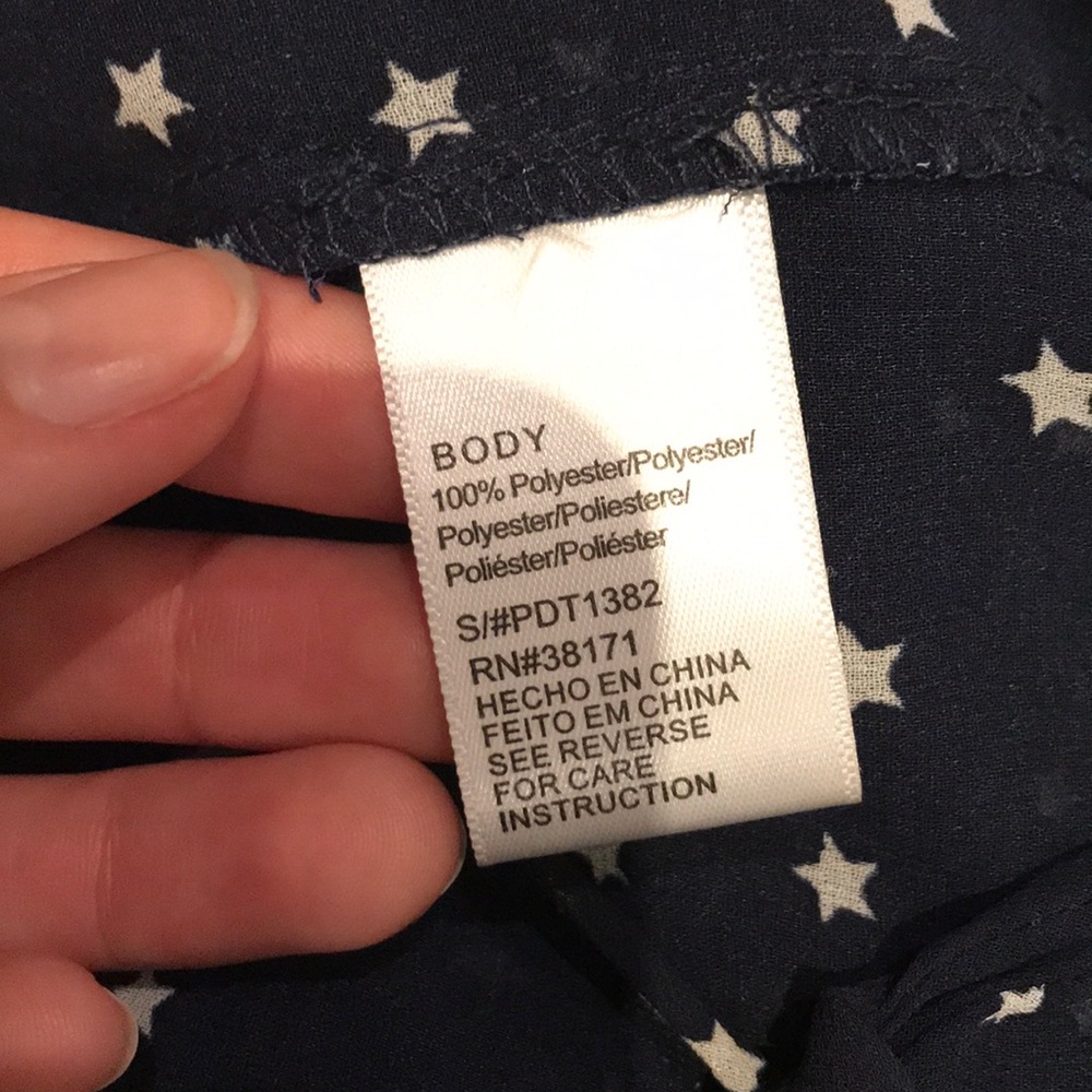 Sheer Star Pattern Button Up Cut Out Back - image 7